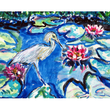 Heron & Waterlilies Door Mat 18x26