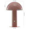 Boletus 10.75" Rechargeable/Cordless Iron Integrated Mushroom Table Lamp, Pink