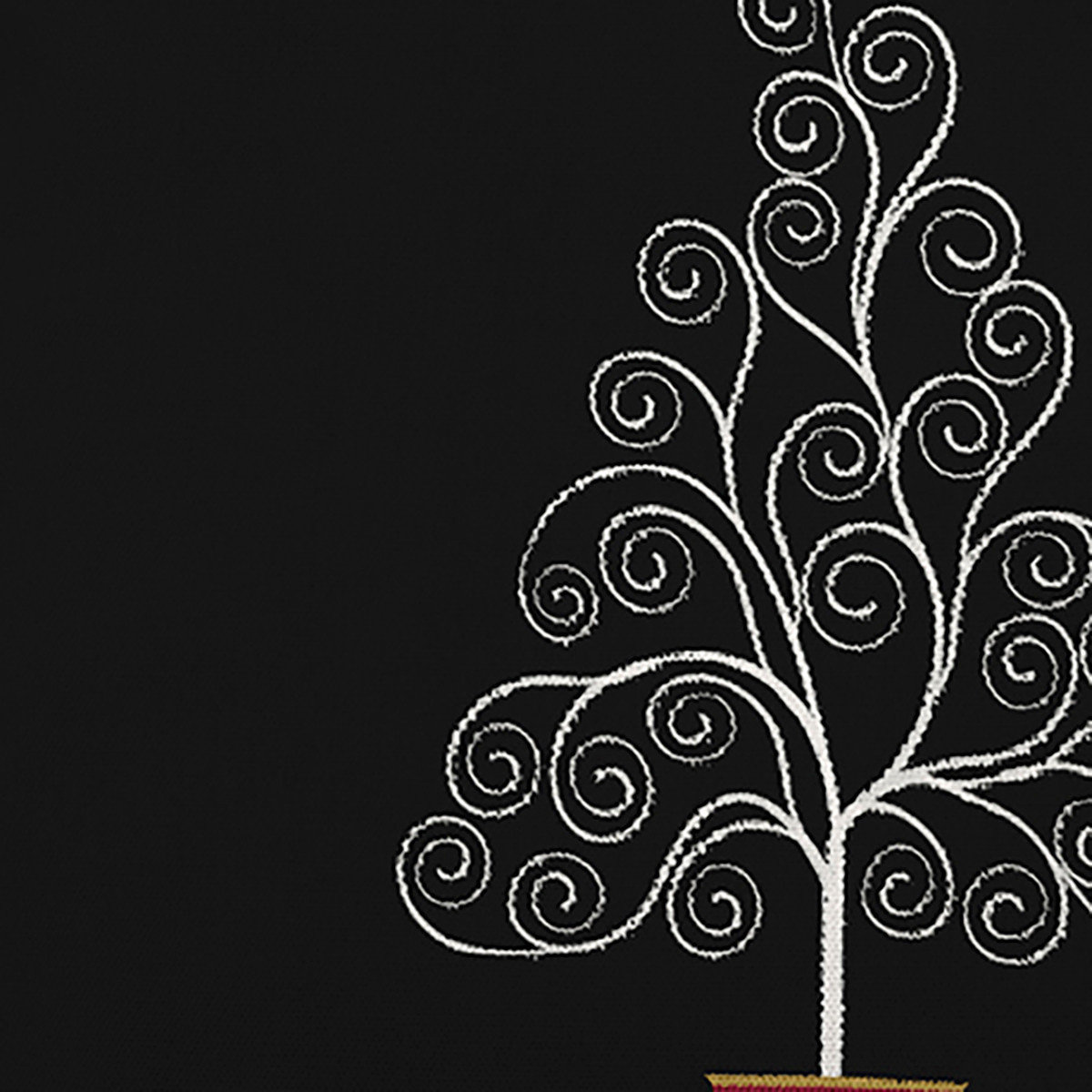 Filigree Tree, Geometric Print Outdoor Pillow, Black, 20