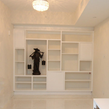 Custom Modern Built-In Bookshelves, Wall Unit, Entertainment Center