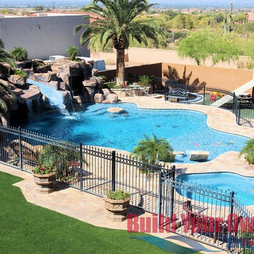 Arizona Swimming Pool and Grotto Designed by Build Your Own Pool