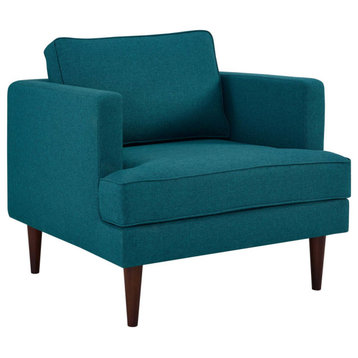 Elias Teal Upholstered Fabric Armchair