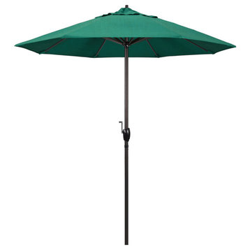 7.5' Bronze Auto-tilt Crank Lift Aluminum Umbrella, Sunbrella, Spectrum Aztec
