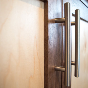 TV Lift Cabinet in solid Maple Infused with Solid Walnut (The Naramada)