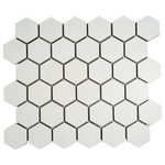 Maricera - Hexagon Porcelain Mosaic Wall & Floor Tile - Features a smooth, glossy finish that adds a sleek and modern look to any space.