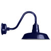 18" Vintage LED Wall Light With Rustic Arm, Cobalt Blue