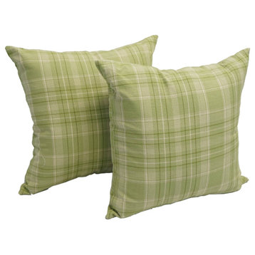 17" Jacquard Throw Pillows With Inserts, Set of 2, Shamrock Plad