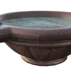Reef Concrete Scupper Bowl - Outdoor Fountains And Ponds