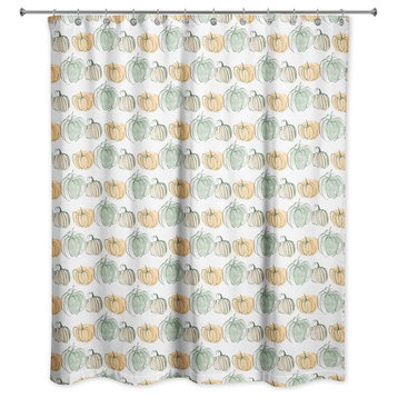 Watercolor Pumpkins 71x74 Shower Curtain