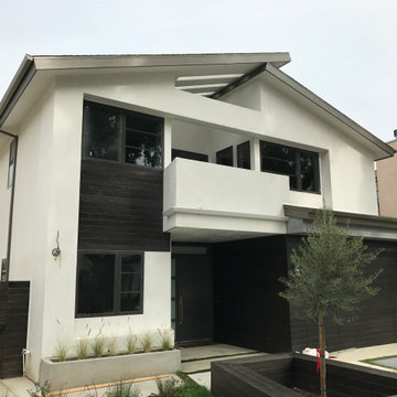 Modern rain gutters in West Los Angeles