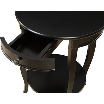 Urban Designs Alba Wooden Accent Side Table, Black