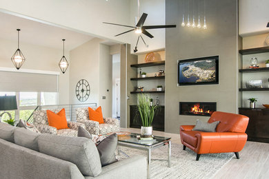 Design ideas for a contemporary living room in Salt Lake City.