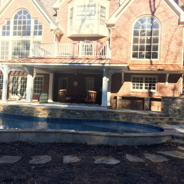 Pool cabana,deck,arbor