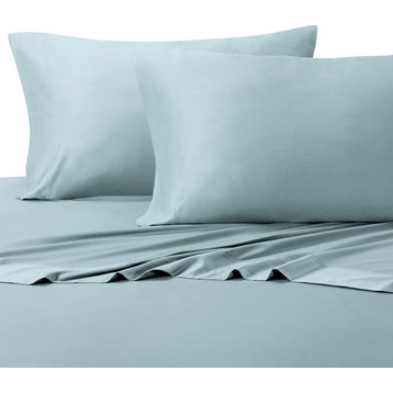 Hybrid Bamboo Cotton 2PC Pillowcases Set, Blue, King