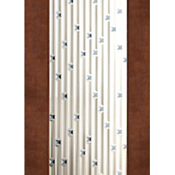 2-1/4" Thick Contemporary Mahogany Door Beveled Art Glass - Front Doors