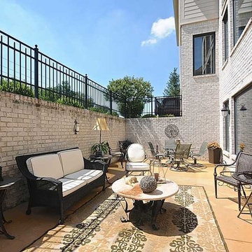 Courtyard Patio of a European Brick and Stone Home