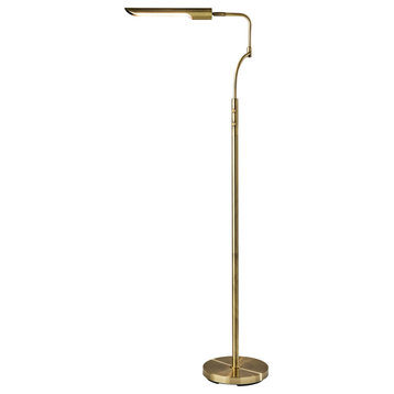 Zane LED Floor Lamp w. Smart Switch- Antique Brass