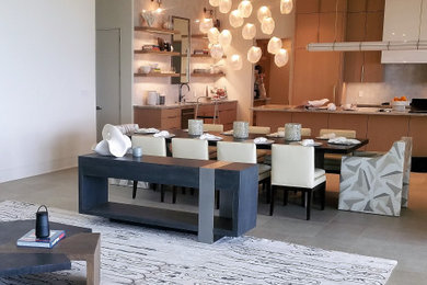 Minimalist dining room photo in Houston