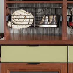 Pull-out baskets and Olive high gloss acrylic drawer front - Storage And Organization