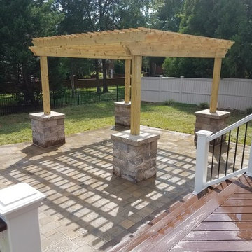 Trex Deck, Pergola and Urbana Tumbled Pavers