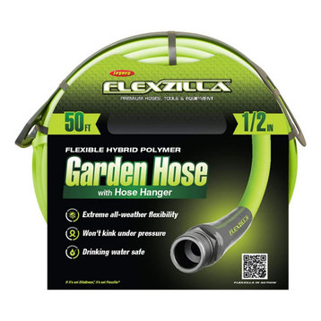 Flexzilla HFZG450YW-TV Standard Garden Hose, 0.5" Width, Green, 50'