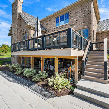 Patio, Pool & French White Oak Decking & Radiance Rail Black
