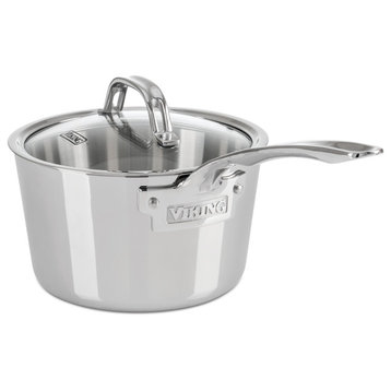 Viking Contemporary 3-Ply Stainless Steel Saucepan with Lid, 2.4 Quart