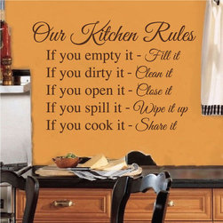 Kitchen Rules Wall Decal Saying - Wall Decals