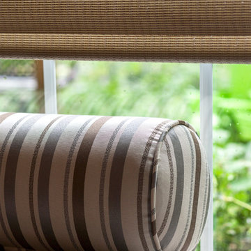 Living Room Custom Window Seat Cushions w/ Throw Pillows