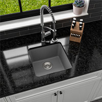 Karran Undermount Quartz Composite 17" Bar Single Bowl Sink, Grey