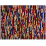 Bareens Designer Rugs - Boho Chic Turkish Kilim Brigette Hand-Woven Wool Rug - 5'0'' x 6'8'' - Elevate the elegance of your home with this stunning hand-woven tribal Kilim wool rug. Meticulously crafted on a loom by the Nomad Turkman people using hand-spun wool and 100% natural vegetable dyes, these rugs are recognized for their repetitive geometric patterns, incorporating naturalistic floral and traditional designs. The contemporary fashion palette results in bold, sharp patterns that are incredibly versatile, as the pattern is the same on both sides. These reversible rugs feature a lighter shade on one side and brighter colors on the other, providing versatility according to preference. These unique rugs are made by knotting short strands of different colors onto the warps and securing them by tightly pressing the wefts. The designs are created by interweaving the various colored wefts and warps. Kilims are known for their exceptional durability and versatility, making them truly unique rugs.  Product Details    Rug Size: 5'0'' x 6'8''  Material: 100% Wool  Style: Kilim, Flat Weave, Dhurrie, Turkish, Southwestern, Rustic, Tribal  Colors: Blue, Red, Brown, Purple  Weave Type: Hand-Woven, Handmade  Pile Height: Less than 0.25 inch
