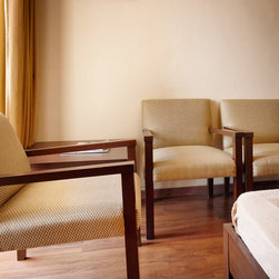 Metaphor | Upholstered Armchairs with Exposed Wood Arms - Armchairs And Accent Chairs