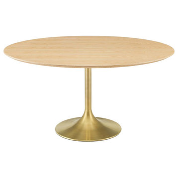 Lippa 60" Wood Dining Table, Gold Natural