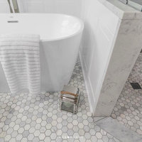Carrara Marble Hexagon Mosaic Tile Venato Carrera White 3 inch Honed, 1 sheet