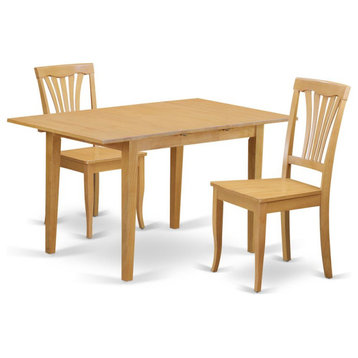 3-Piece Table Set, Table and 2 Chairs, Oak