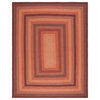 Safavieh Braided Brd651P Bordered Rug, Orange/Rust, 6'x9'