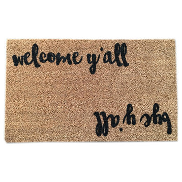 Hand Painted "Welcome Y'all/Bye Y'all" Doormat, Black Soul