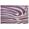 Dazzling Zebra Rug, Purple, 2'x3'
