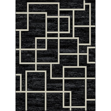 Maze Black Rug, 7'10"x9'10"