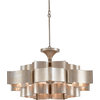 Chandelier CURREY GRAND LOTUS 6-Light Contemporary Silver Leaf