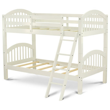 Verona Twin Bunk Bed In White Finish