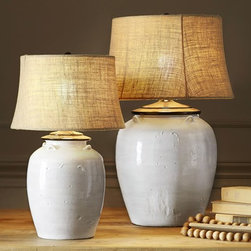 COURTNEY CERAMIC TABLE LAMP BASE - IVORY - Table Lamps