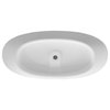 Stone Resin Solid Surface Freestanding Bathtub, White, 65"