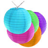 Battery Operated String Light With 6" Nylon Lanterns, Set of 10, Multi Color