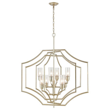 Cheswick 36" Wide 8-Light Chandelier, Aged Silver