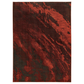 Casa Marble Red and Charcoal Rug, 9'10"x12'10"