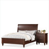 Riverside Castlewood Queen Sleigh Bed with Storage in Warm Tobacco