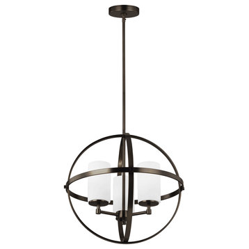Alturas 3-Light Contemporary Chandelier in Brushed Oil Rubbed Bronze