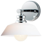 Maxim Lighting - Maxim Lighting 11191SWPC Willowbrook - 1 Light Wall Sconce - Satin White cased glass shades in an RLM shape areWillowbrook 1 Light  Polished Chrome SatiUL: Suitable for damp locations Energy Star Qualified: n/a ADA Certified: n/a  *Number of Lights: Lamp: 1-*Wattage:60w E26 Medium Base bulb(s) *Bulb Included:No *Bulb Type:E26 Medium Base *Finish Type:Polished Chrome