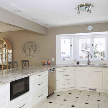 White U-shaped Kitchen